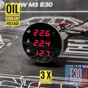 CLUSTER GAUGE 3x INDICATORS GLOSSY - FAHRENHEIT