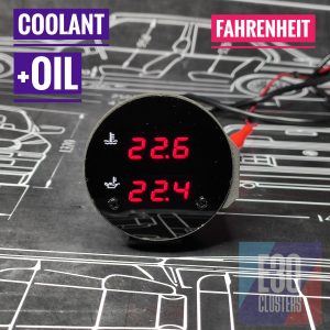 CLUSTER GAUGE 2x INDICATORS GLOSSY - FAHRENHEIT